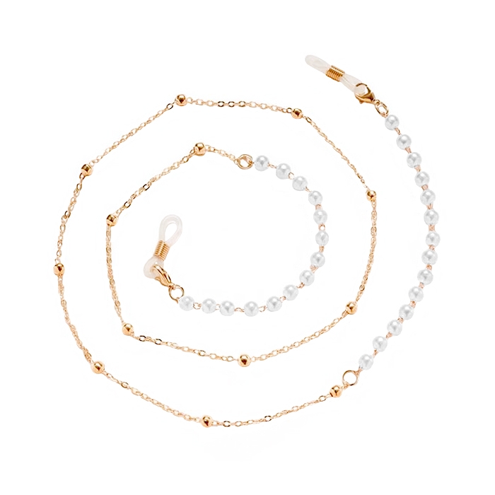 LGT JWLS Rosegoudkleurige Zonnebrilkoord voor Dames - met Kralen